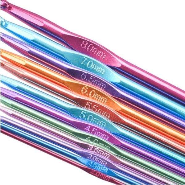 12-pack Crochet Hooks in Assorted Sizes: 2mm - 8mm