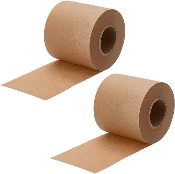 Memoblok Papirrulle, 2-pak, 7,7cmx11m, Sticky Note Rulle, til Væg/Notesbog/Whiteboard, Brun