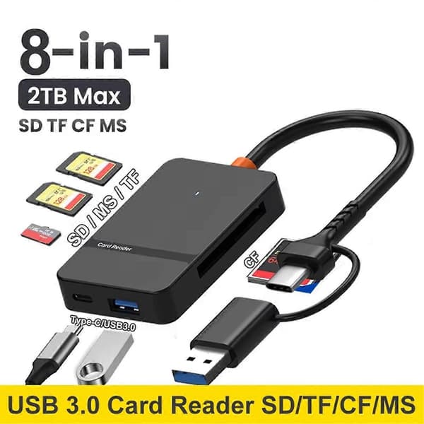 USB 3.0 Kortleser SD Micro-SD TF MS Compact Flash Kortadapter for Laptop PC Multi Kortleser Ca