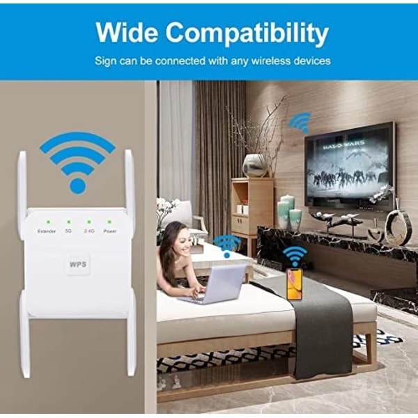 QU)WiFi-repeater, WiFi-förstärkare, WiFi-booster, täckning upp till 6500 kvm