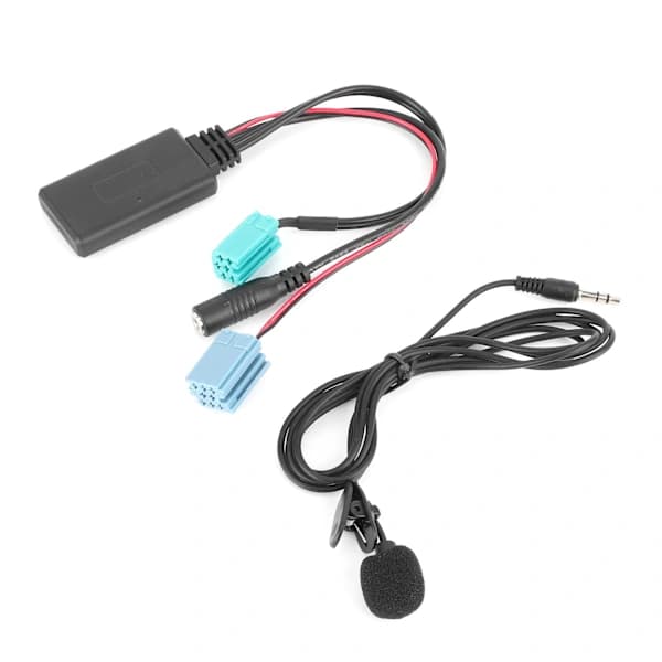 AUX-ingångsadapter för bilstereo, stöder Bluetooth-anslutning Mikrofon ABS-adapter för sömlös musikströmning i ditt fordon [GKS]