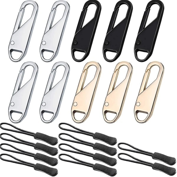 Metalliska dragkedjeutdragare, ersättningsflikar, 10-pack˜QD