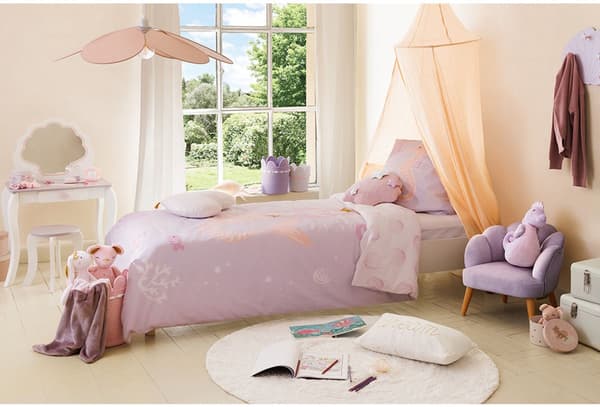 Blomst Pendel 64 cm, Polyester og Jern Hængelampe til Børneværelse, Lyserød Loftlampe, Mendy