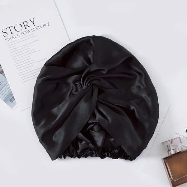 Dobbel-lags sovehette i 100 % Mulberry-silke