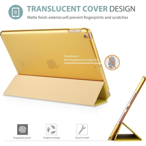 [QD] Case Slim Stand Hard Back Shell Beskyttende Smart Cover Case Kompatibel med iPad Inch