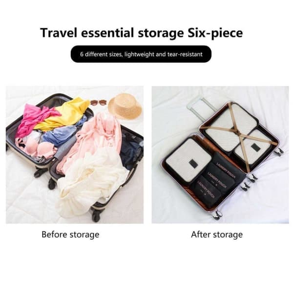 Packing Cubes Set - Perfekt för Resor - Väskinsats Svart_qq