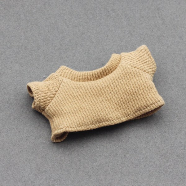 /QU/17CM Labubu Docka Labubu Stickad T-shirt Enfärgad Tillbehör Labubu Dockkläder Stickad Set Tröja Brown