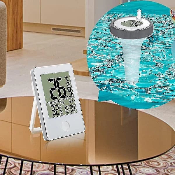 Digital WiFi Pooltermometer med LCD-display, IPX7 Flydende Vandtemperaturmåler til Pools, Spabade og Akvarier