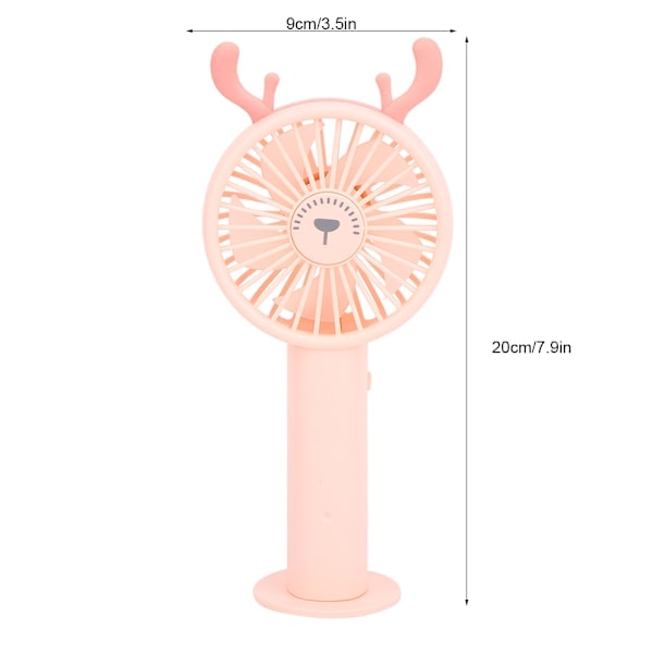 QU/Bärbar tecknad handhållen USB Mini-fläkt Bubbelmaskin Kylfläkt Barn Utomhus Rosa