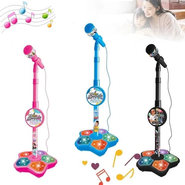 Karaokemikrofon for barn med stativ - gungemusikkleke for gutter og jenter perfekt bursdagsgave