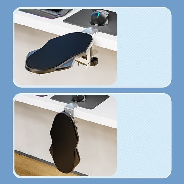 Datorarmstöd, Armbågshållare för Skrivbord Svart Modell Vikbar / Roterbar_qq