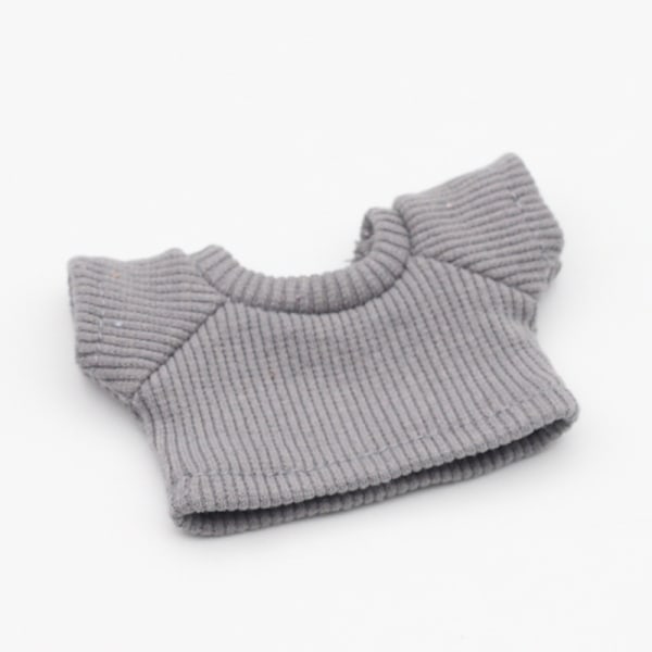 /QU/17CM Labubu Docka Labubu Stickad T-shirt Enfärgad Tillbehör Labubu Dockkläder Stickad Set Tröja Gray