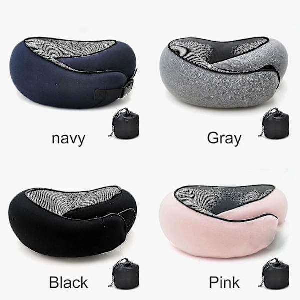 Resenackkudde U-formad Memory Foam Nackkuddar Massage Nackkudde Sovande Flygplanskudde Cervikal Hälsovård Kudde blå blue