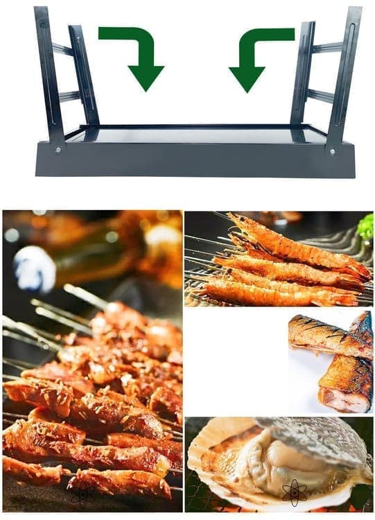 Bærbar kulgrill – Stor sammenklappelig udendørsgrill til camping og have