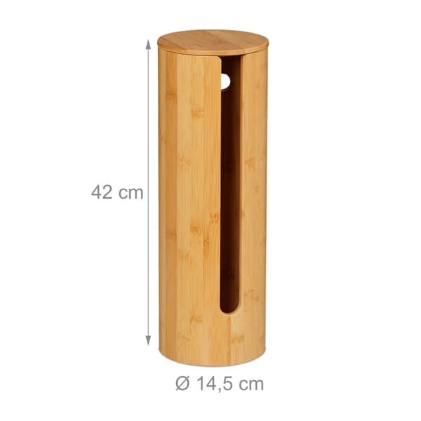 Bambus toalettrullholder for oppbevaring