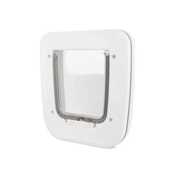QD Cat Flap 2024 - White Selective Access Easy Installation 4 Manual Locking Options