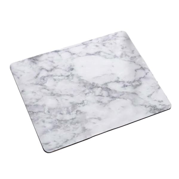Mjuk Musmatta med Tryck Vit Marmor 21x26cm_qq
