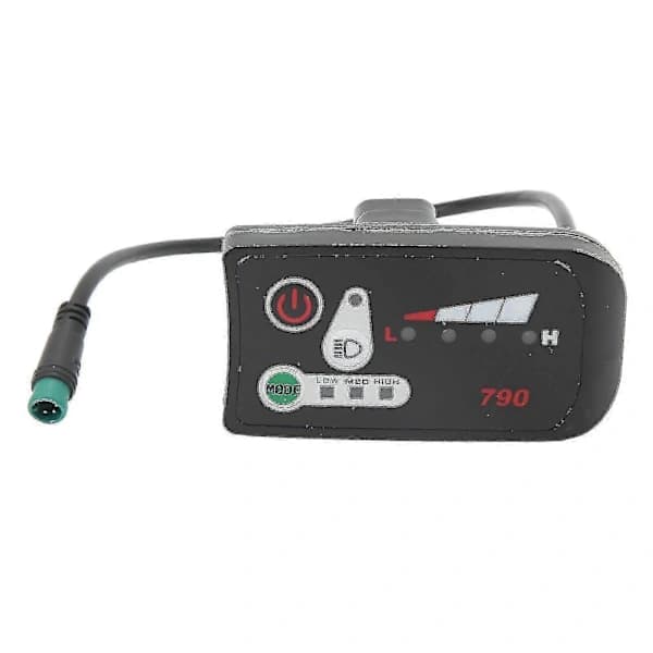 QD-eBike LED-effektindikator – 5-pinners kontakt & styremontering 48V