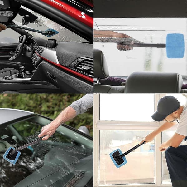 Interior Windshield Cleaner - Long Handle Car Windshield Cleaner Interior Windshield Defogger Moisture Remover - 2-Pack