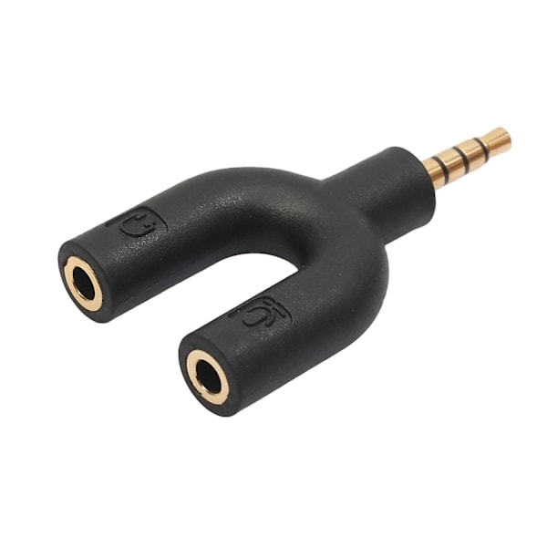 U-type adapter dobbel 3,5 mm hodetelefonkontakt lydkabler splitter mikrofon 2 i 1 dreibar kontakt