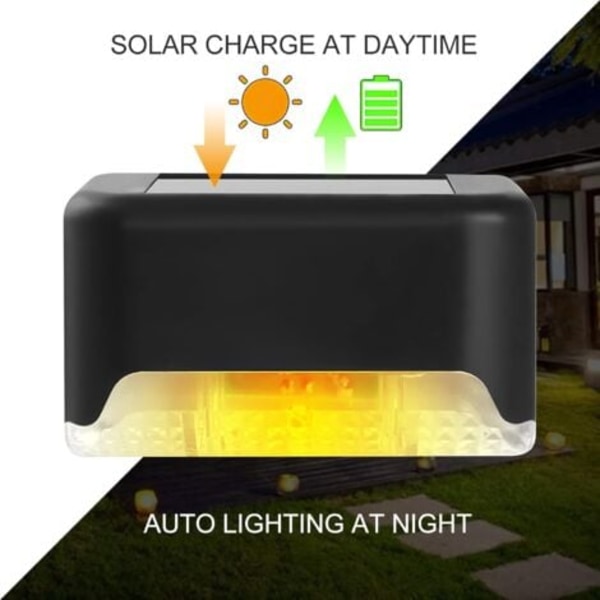 #QD# Solcellsdrivna stängsellampor, 4-pack LED-färgsensor solcellslampor, pooldekorationslampor, trappljus, gårdsbelysning