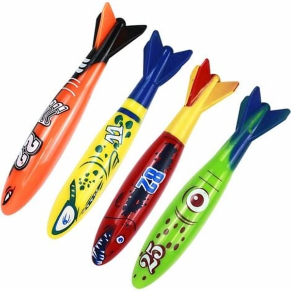 QQU-19PCS Dykset, Poolleksaker för Barn, Undervattens Dykpool Leksakskit, Dykringar, Dyk Torpedo, Ädelstenar, Bollstreamers