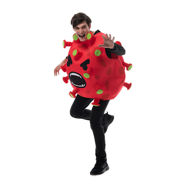 QD-Halloween Kostym Nytt Coronavirus Rolig Party Kostym Röd Drakfrukt Scenrekvisita
