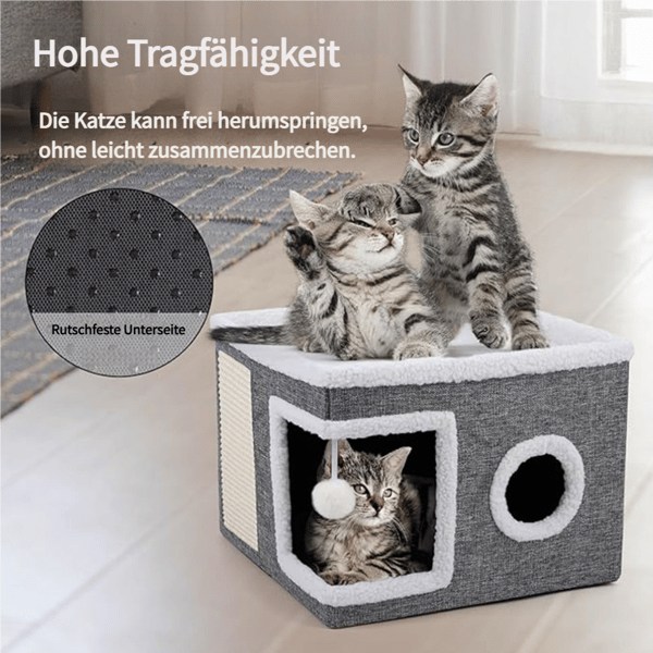 Mångsidig dubbelskikts kattbädd, mjuk och hopfällbar_qq