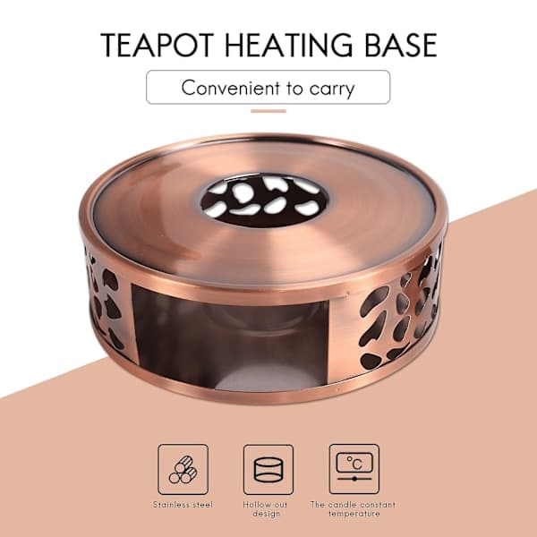 Rustfritt stål tevarmer, varmebase, tekanne, varm tekomfyr, lys tekanne, tesett