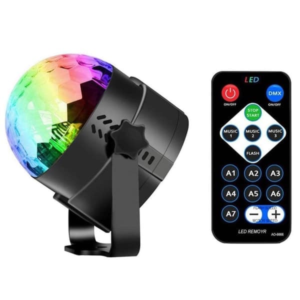 Diskolampe | Diskokule RGB med fjernkontroll og stemmestyring_qq