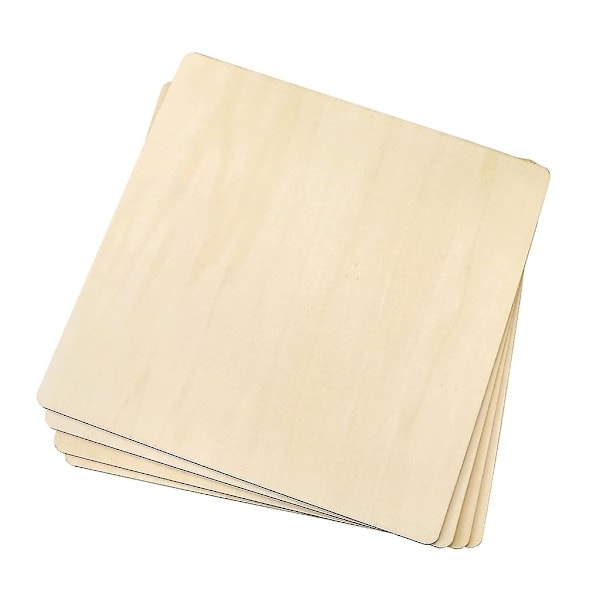 \"QD\" 4 stk. Trekanter Ubehandlet Lind Kryssfiner Treplater Tykke Blank Tre 30*30cm