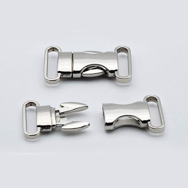 QU)2 kpl metallisolkilukot, säädettävät pikalukot, DIY-tarvikkeet paracord-reppuun, vyölaukkuun, koiranpantaan 25 mm (hopea)