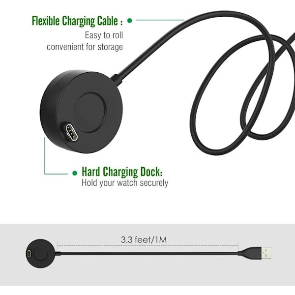 Lader til Garmin Fenix 6/6 Pro/ 6S/6S Pro/6X/6X Usb-opladningsdatakabel