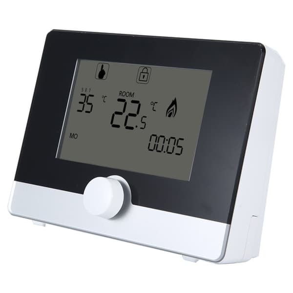 Programmerbar termostat temperaturregulator til vægmonteret varmekedel, hvid