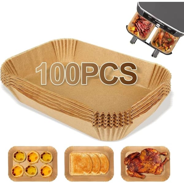 Bakplåtspapper 100 st Bakplåtspapper Airfryer, bakplåtspapper för varmluftsfritös_qq
