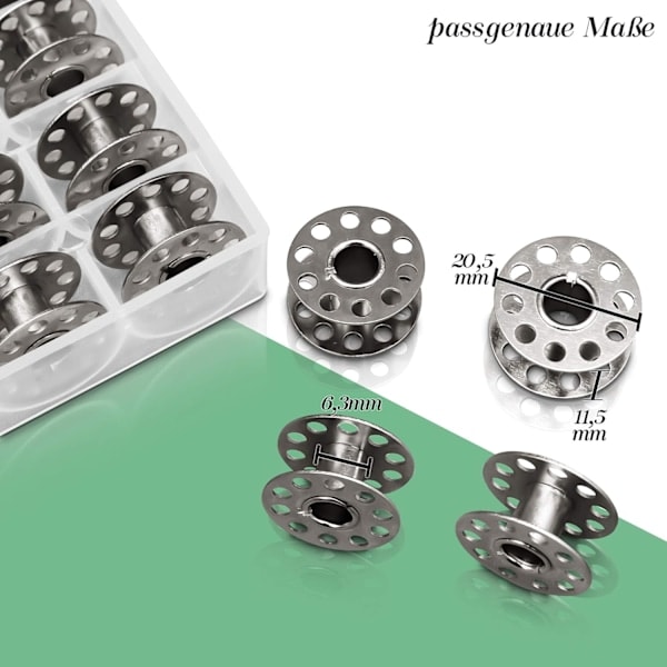 QD-25 stk - Symaskinspoler fremstillet af robust metal uden skarpe kanter
