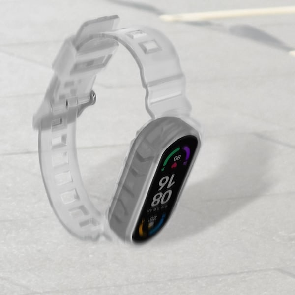 \"QD\" Armbånd Kompatibelt med Xiaomi Mi Band 6 / 5 Sporty Silikonerem 24cm Transparent