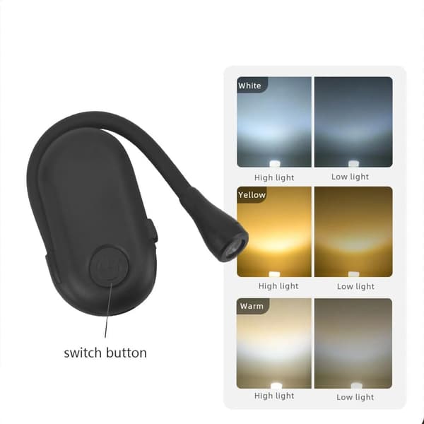 Boglampe Natlys Indendørs Belysning Sort 4,6 * 7,6 * 1,8 cm