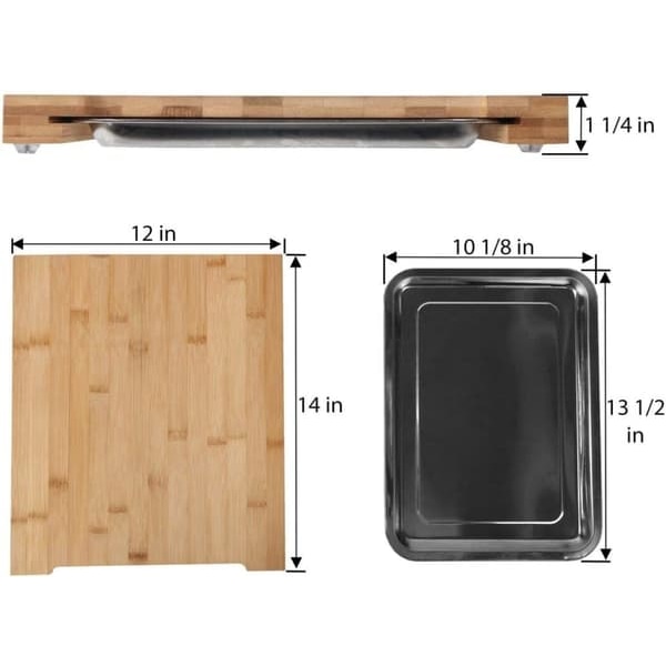 Bamboo cutting board, with pull-out drawer