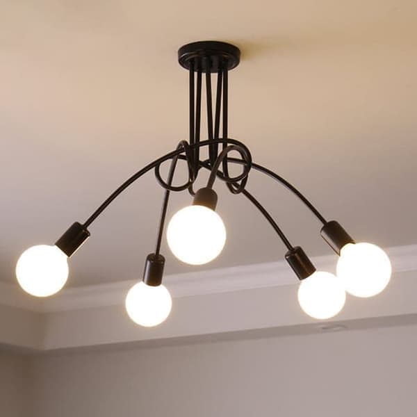 5-armet loftlampe, moderne loftlamper/lamper, E27-fatning