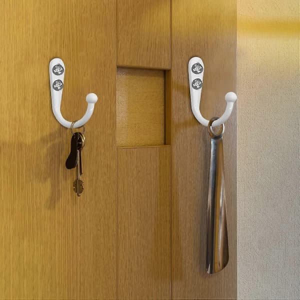 Hooks, 5 Pcs Single Hooks with 10 Screws Wall Mounted Coat Hooks Metal Hooks for Kitchen Bathroom