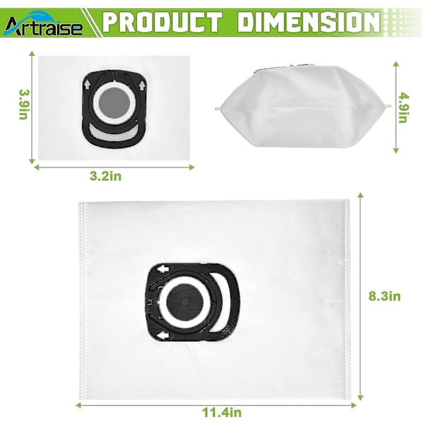 10-pack dammsugarpåsar - för Rowenta Hygiene + Zr200520, för Rowenta Compact Power, (ro64xx Ro63xx Ro68xx Ro39x-Xin