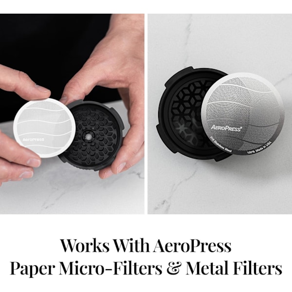 QU*AeroPress-suodatin virtauksen hallintaan ja tippalukko AeroPress-kahvinkeittimelle, erikoiskahvinkeitin, musta