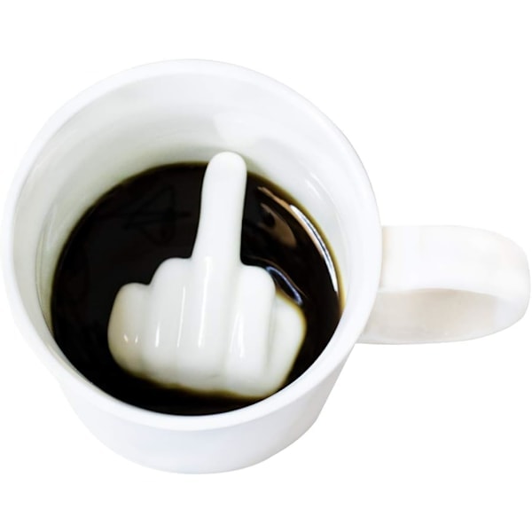\"QD\" Keramisk te/kaffekopp med 3D interiørdesign 9 x 8,5 x 9 cm (LANGFINGER) 300 ml