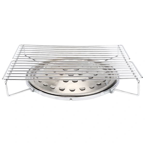 BBQ-grillstativsæt i rustfrit stål med 10 spyd og bageplade til udendørs camping og grillning