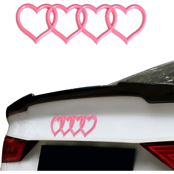 [QD] Bilemblem för Bilexteriör, 3D-sticker, Passar (Rosa) för Audi A3 A4 A5 A6 A8 TT R8 Q3 Q5 Q7