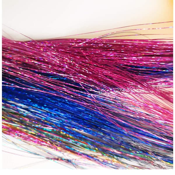 12 farver glitter hårstrå, skinnende hårstrå