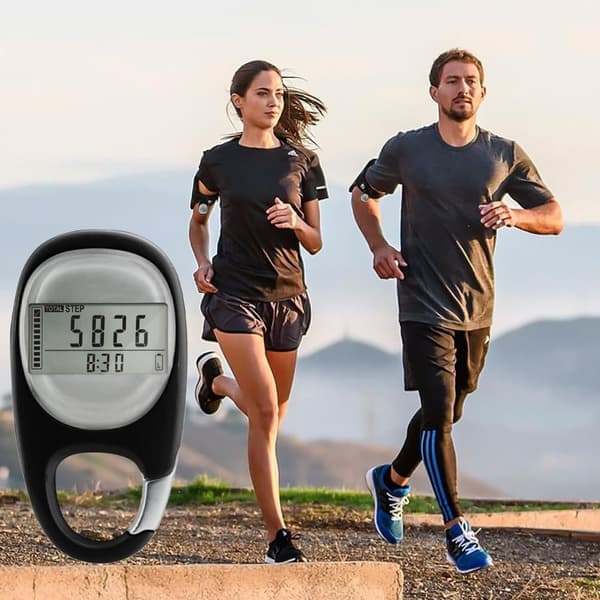 3D Pedometer, Multifunction Pedometer with Climbing Carabiner – Portable, LED Display, for Running and Walking
