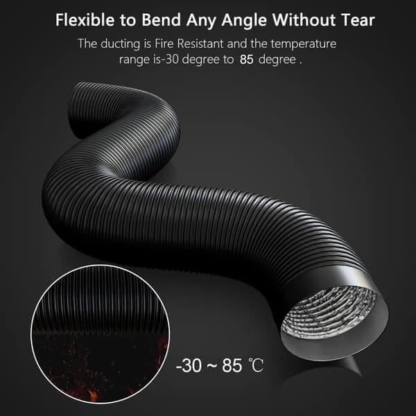 150 mm PVC Ventilationsslange 3 m til ventilator, udsugningsslange, luftkanal, emhætte