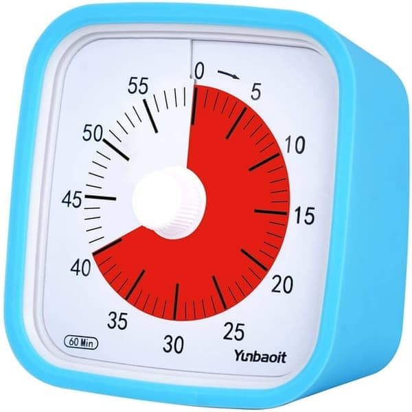 Väckarklocka/timer/tidshanterare, lämplig för studier, matlagning, manuell visuell timer (blå)